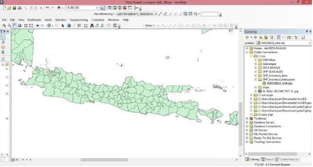 Gambar 3. 4 Hasil Input Peta Kabupaten di Indonesia  