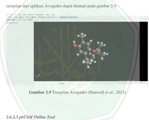 Gambar 2.9 Tampilan Avogadro (Hanwell et al., 2012) 
