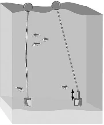 Gambar 2.5 Sketsa Buoy, Tali, dan Linier Generator Untuk Pembangkit Tenaga Air Laut Secara Langsung [1]