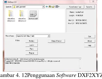 Gambar 4. 12Penggunaan  Software DXF2XYZ 