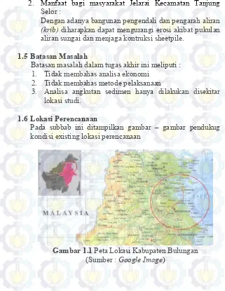 Gambar 1.1 Peta Lokasi Kabupaten Bulungan 