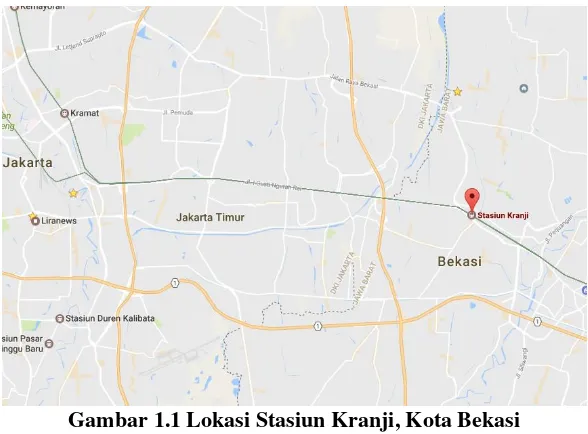Gambar 1.1 Lokasi Stasiun Kranji, Kota Bekasi 