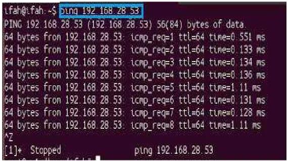 Gambar 2. Ping SSH Server 