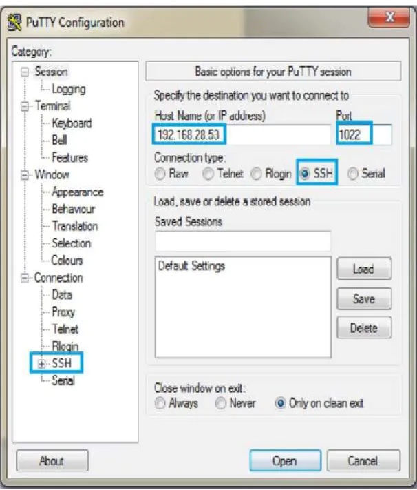 Gambar 3. Konfigurasi Putty untuk Remote SSH 