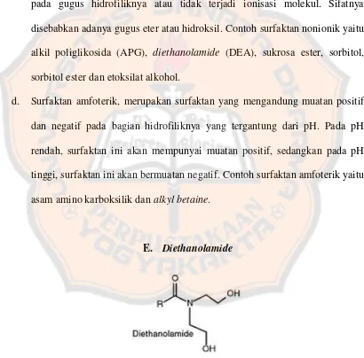 Gambar 3. Struktur Kimia Diethanolamide (Zoller dan Sosis, 2009). 