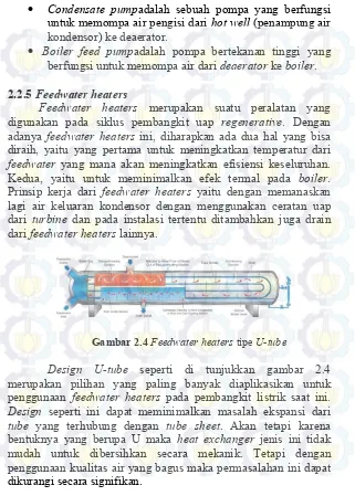 Gambar 2.4 Feedwater heaters tipe U-tube 