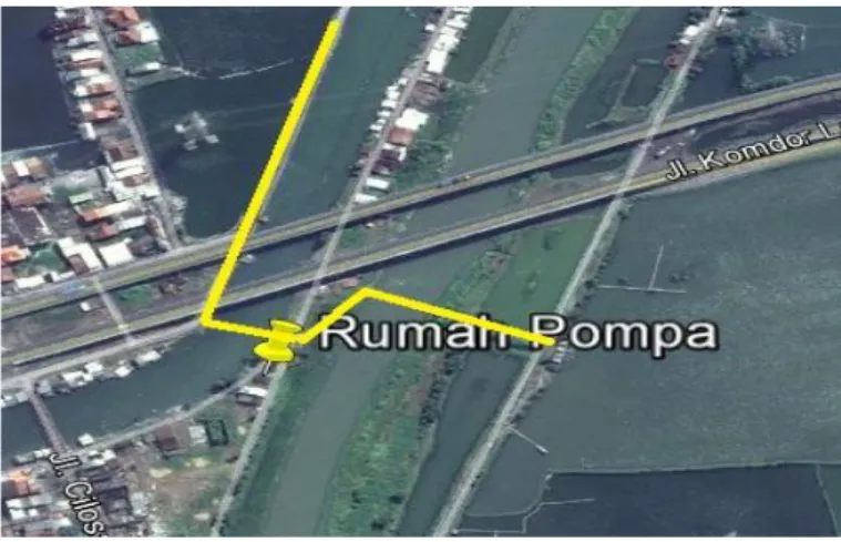 Gambar 5 : Rute hauling tanggul penutup melalui jembatan bailey 