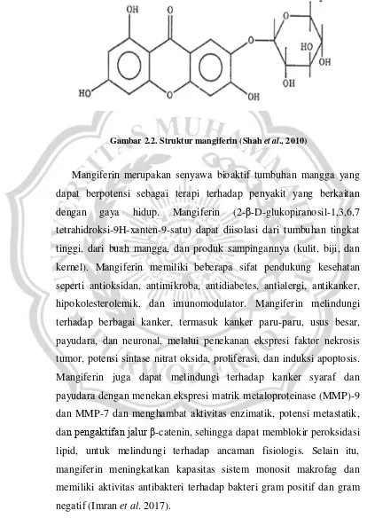 Gambar 2.2. Struktur mangiferin (Shah et al., 2010) 