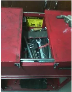 Gambar  isi  toolbox  yang  digunakan  oleh  operator  mesin  injection  stretch  blow  moulding  ditunjukkan  pada  Gambar  1