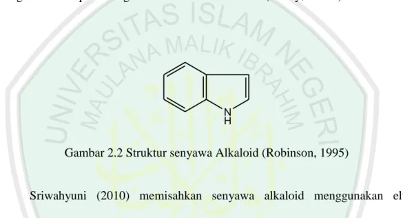 Gambar 2.2 Struktur senyawa Alkaloid (Robinson, 1995) 