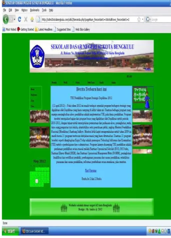 Gambar 2  Tampilan halaman berita  Halaman  berita  merupakan  halaman    yang  menampilkan  berita  seputar  pendidikan  dan  Sekola  Dasar  Negeri 62 Kota Bengkulu