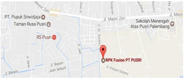 Gambar 3.1 Lokasi NPK Fussion PT PUSRI (Sumber : Google Maps, Mei, 2017) 