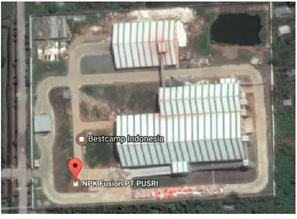 Gambar 3.2 Bangunan Pabrik NPK Fussion PT Pupuk Sriwijaya (Sumber : Satelit Google, Mei, 2017) 