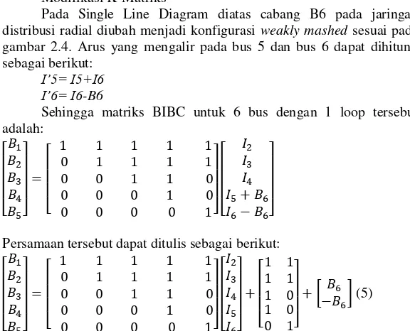 gambar 2.4. Arus yang mengalir pada bus 5 dan bus 6 dapat dihitung 