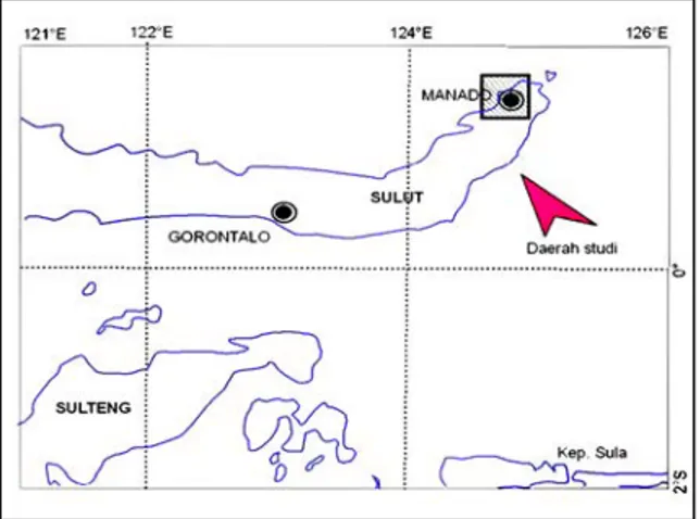 Gambar 1.  Peta lokasi daerah penelitian.