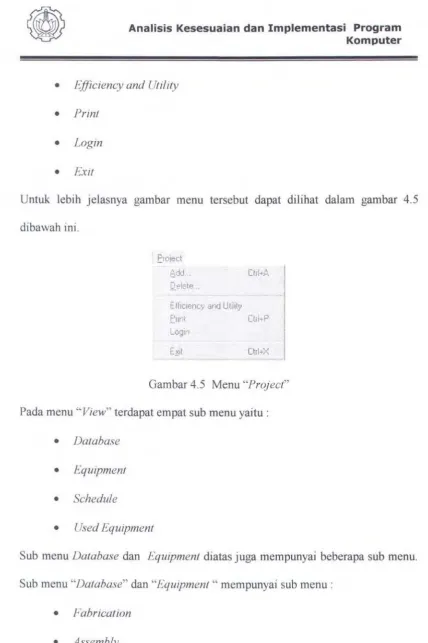Gambar 4.5 Menu "Project" 