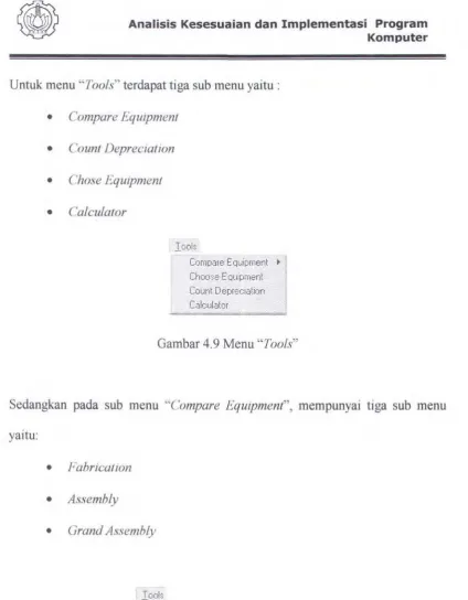 Gambar 4.9 Menu "Tools" 