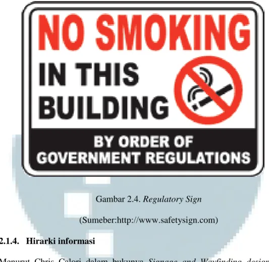 Gambar 2.4. Regulatory Sign  (Sumeber:http://www.safetysign.com)  2.1.4.  Hirarki informasi 
