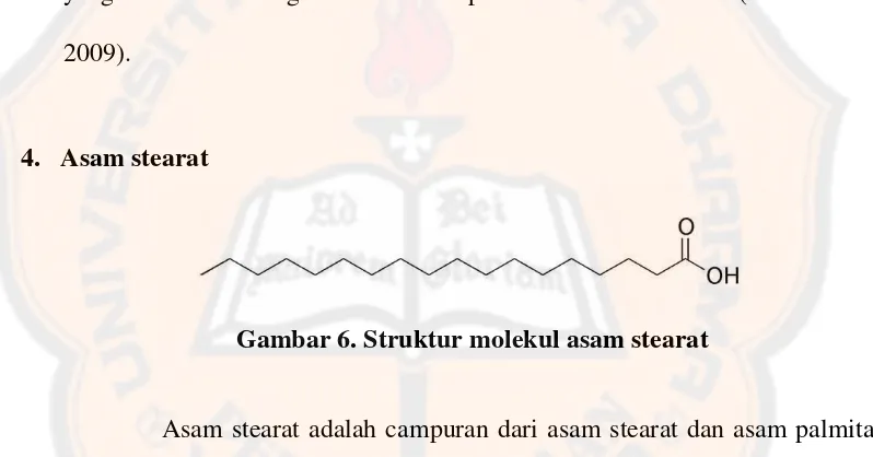 Gambar 6. Struktur molekul asam stearat 