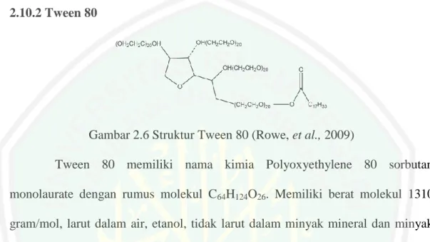 Gambar 2.6 Struktur Tween 80 (Rowe, et al., 2009) 