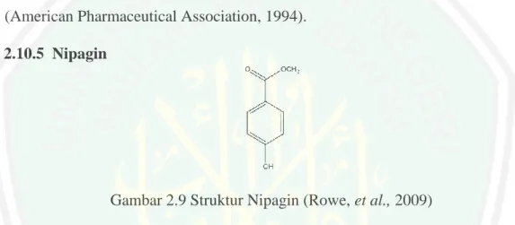 Gambar 2.9 Struktur Nipagin (Rowe, et al., 2009) 