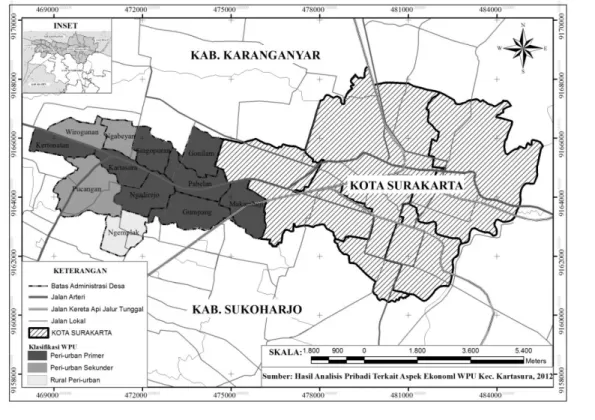 Gambar 5. Peta Tipologi Zona WPU Kecamatan Kartasura Berdasar Aspek Ekonomi 