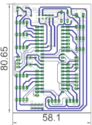 Gambar 3. 14 Board Mikrokontroler ATMEGA16 (Slave) 