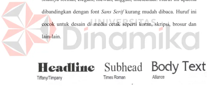Gambar 2.9 Contoh Huruf Tanpa Kait