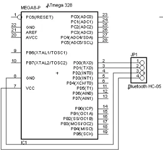 Gambar 3.13  Wiring Bluetooth HC 05 Dengan ATMega 328 