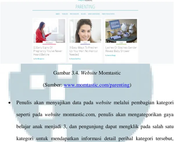 Gambar 3.4. Website Momtastic  (Sumber: www.momtastic.com/parenting) 