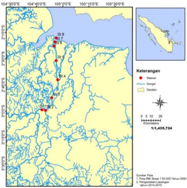 Gambar 1. Peta lokasi penelitian dan titik pengambilan sampel. 