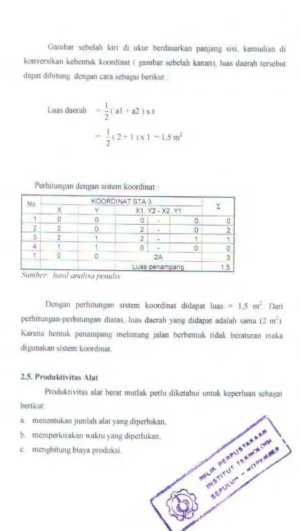 Gambar sebelah kiri di ukur berdasarkan panjang sisi. kemudian di 