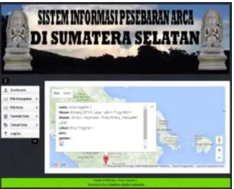 Gambar 3.Halaman Admin  c.  Halaman data Arca 