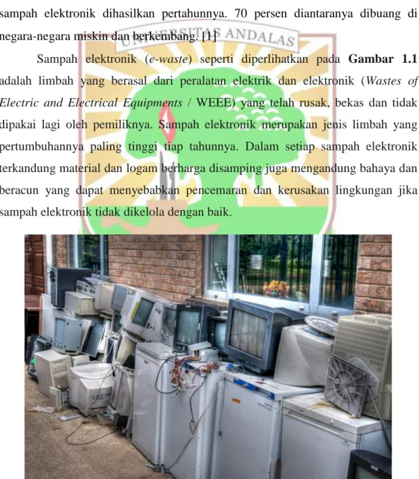 Gambar 1.1 Sampah elektronik (e-wastes) [2] 