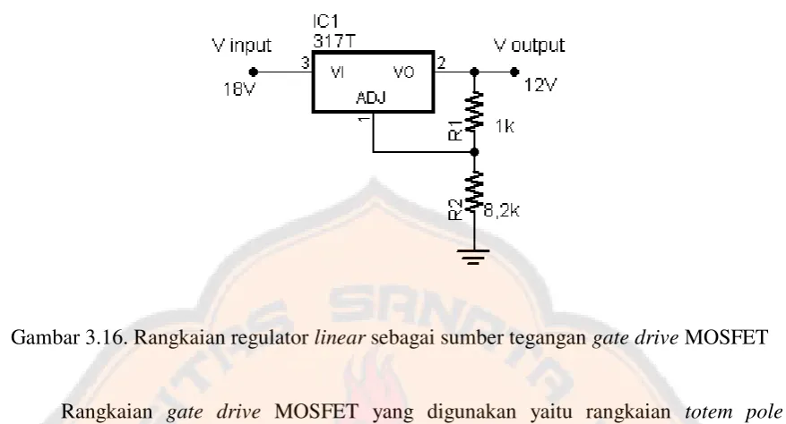 Gambar 3.17. Rangkaian gate drive MOSFET 