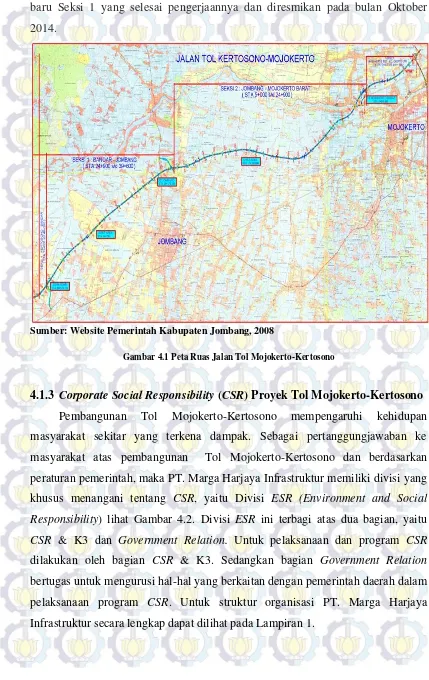 Gambar 4.1 Peta Ruas Jalan Tol Mojokerto-Kertosono 