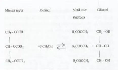 Gambar 2.1 Persamaan reaksi untuk menghasilkan bahan bakar 