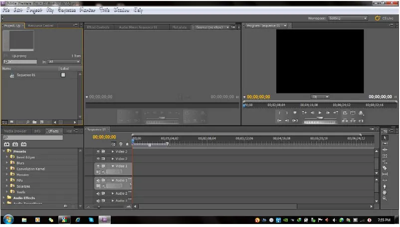 Gambar 2.1 Tampilan adobe premiere 