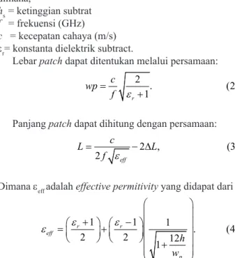 Tabel 2.  Spesifikasi antena