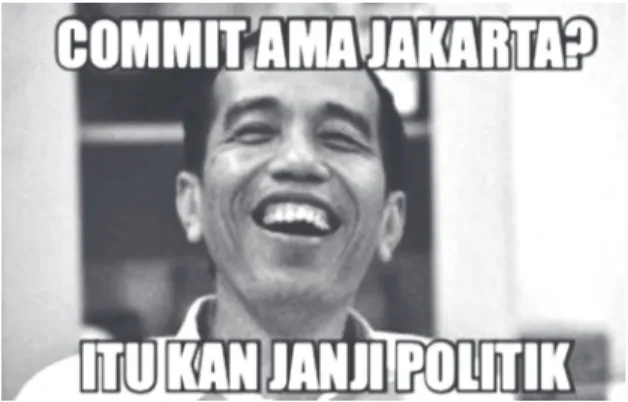 Gambar 1 Salah Satu Meme Jokowi tentang Politik  di Indonesia