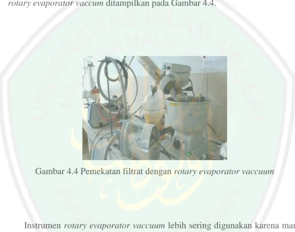 Gambar 4.4 Pemekatan filtrat dengan rotary evaporator vaccuum 