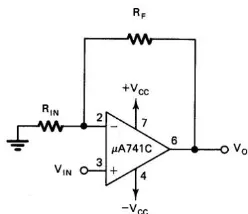 Gambar  2.4.  Rangkaian Non-Inverting Amplifier  