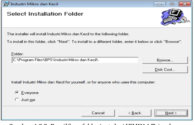 Gambar 4.3.3. Pemilihan folder instalasi VIMK14 Triwulanan 