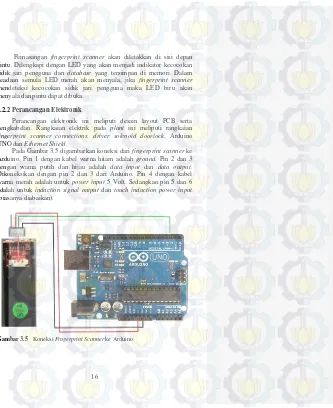 Gambar 3.5 Koneksi Fingerprint Scanner ke Arduino 