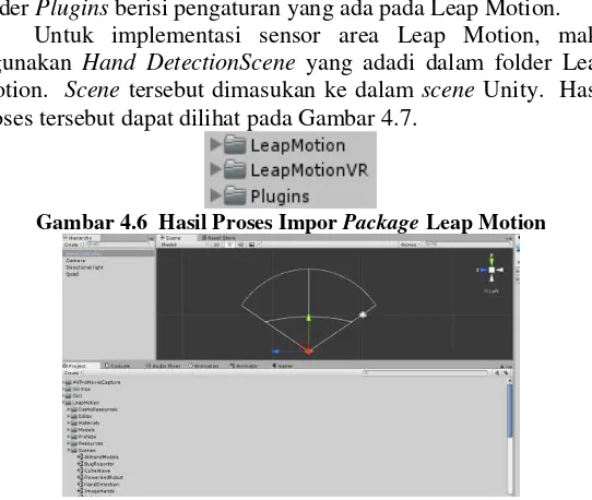 Gambar 4.6  Hasil Proses Impor  Package Leap Motion 