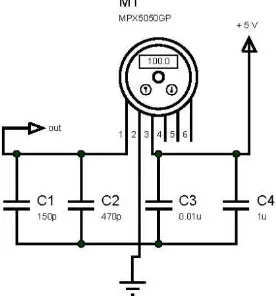 Gambar 3.3  Rangkaian dasar sensor tekanan MPX5050GP 