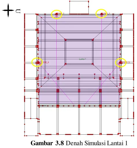 Gambar 3.8 Denah Simulasi Lantai 1 