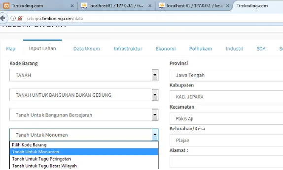 Gambar 9 Form Input Data Wisata