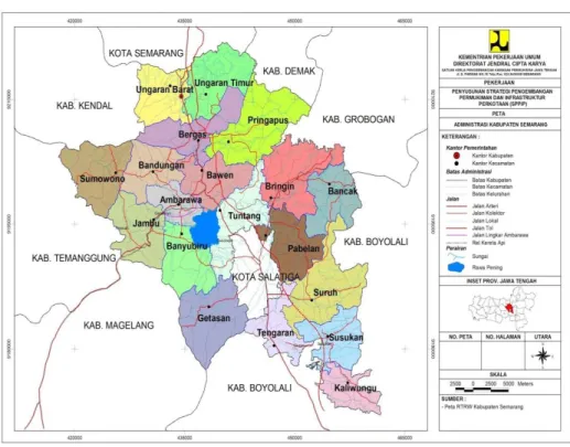 Gambar 1 Peta Kabupaten Semarang  Sumber: DPU Kab.Semarang, 2015