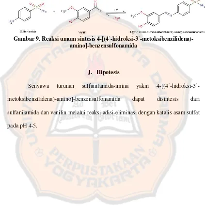 Gambar 9. Reaksi umum sintesis 4-[(4ˈ-hidroksi-3ˈ-metoksibenzilidena)-
